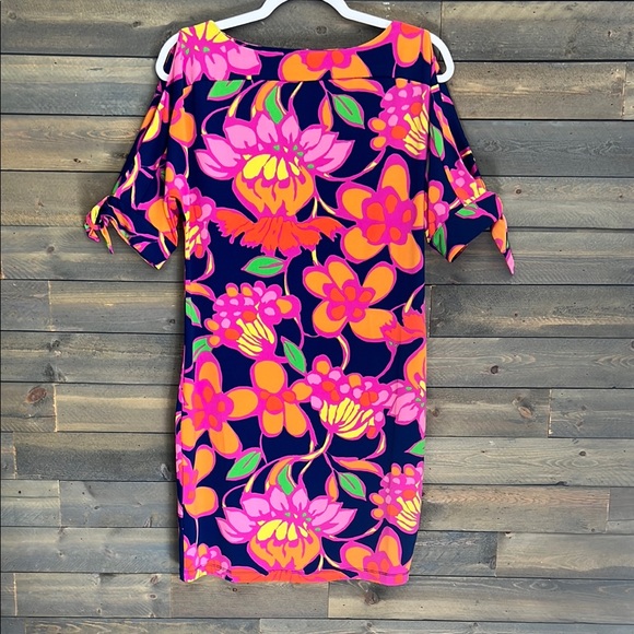 New Trina by Trina Turk Vinet Floral Jersey Split Sleeve Mini Dress Size Small - Picture 3 of 15
